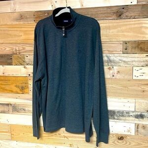 IZOD size XXL gray mock neck long sleeve shirt with quarter zip